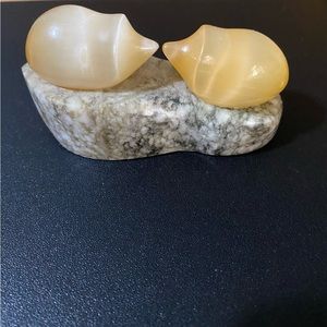 Marble Hedgehog Pair Paperweight/Decoration